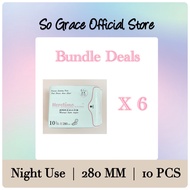 (Exp : Jan 2025) Herstime Ultra thin Anion Chip Sanitary Pads (Night Use) Pack of 6 超薄无味负离子芯片卫生棉卫生巾（