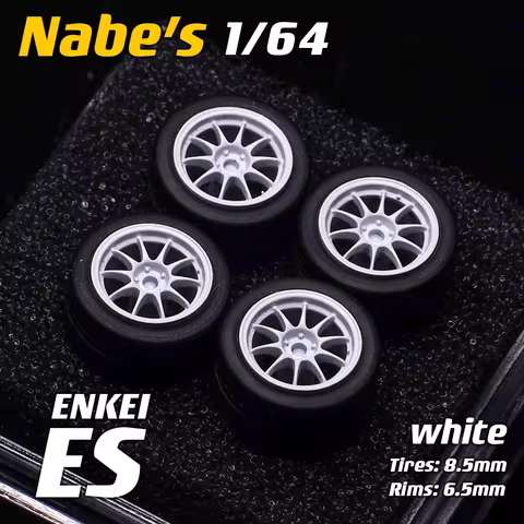 1/64 Nabes X Chika Advan GT 8.5mm Wheels Tires Brake Advan RSDF/Weds LXZ/Spoon Sw388 for 1:64 Model 