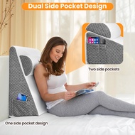 【In Stock】 Bed Wedge Pillow, Memory Foam Triangle Pillow for Sleep Apnea, Acid Reflux, Snoring, 12In