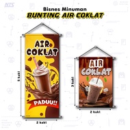 🍫FREE DESIGN🍫 Bunting Air Coklat - Chocolate / Tebal / Kalis Air / Tahan Lasak - Peniaga Penjual Air