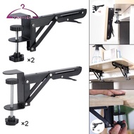 [deevoka] under Desk Keyboard Tray Adjustable Folding Bracket C Clamps Sturdy Heavy Duty Folding She