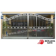 【PRE-ORDER MDSG 57】10x5.5ft Main Double Swing Gate / Pintu Pagar / Stainless Steel 304 / Aluminium / Klang Valley / KL