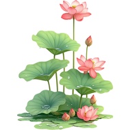 Lucky Sticker Self-Adhesive Lotus Flower Sticker, Lotus Wall Sticker, Home Kitchen Decor