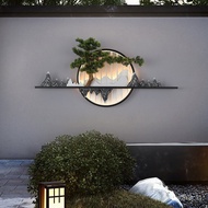 Welcome Pine Outdoor Waterproof New Chinese Style Wall Lamp Villa Garden Landscape Courtyard Landscape Zen Background Wa