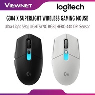Logitech G304 X SUPERLIGHT Wireless Gaming Mouse HERO 44K DPI LIGHTSPEED Bluetooth White