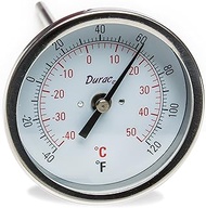 H-B DURAC Bi-Metallic Dial Thermometer; -40 to 50C (-40 to 120F), 1/2 in. NPT Threaded Connection, 7