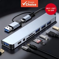 8-in-2 USB 3.0 Hubs TYPE-C HUB USB C Docking Station 5Gbps High Speed Transmission OTG Adapter Type 
