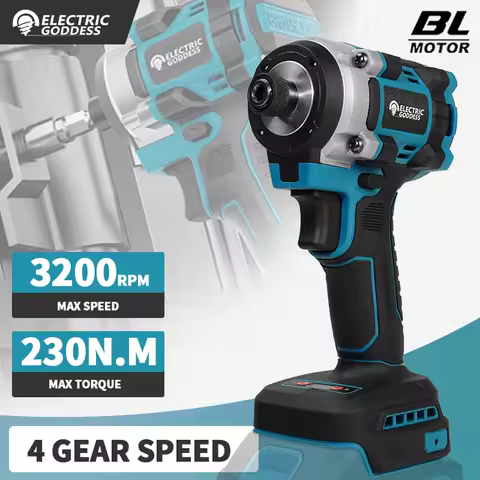 EG 3200RPM Brushless Electric Screwdriver 4 Gears Cordless Impact Electric Driver Power Tool With 4 