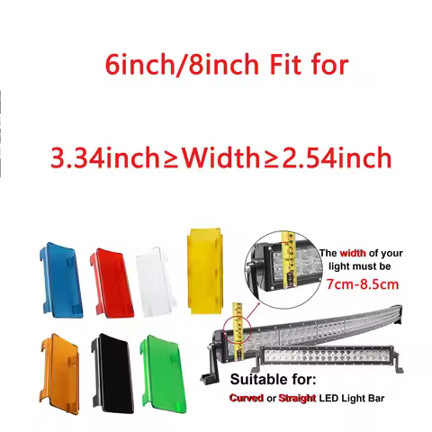 Yellow 6/8/12/20/22/32/42/50/52 inch LED Light Bar Covers Dust Cap work light lens hood Kit For Car 