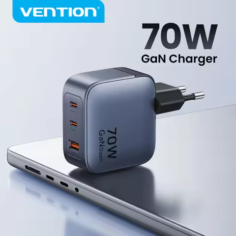 Vention 70W GaN USB C Charger Quick Charge 4.0 3.0 Type C PD Fast Phone Charger Charger For Macbook