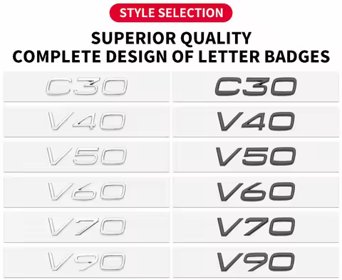 3D Black Car Trunk Letters Emblem Logo Badge Sticker Accessories For Volvo C30 V40 V50 V60 V90 S40 S