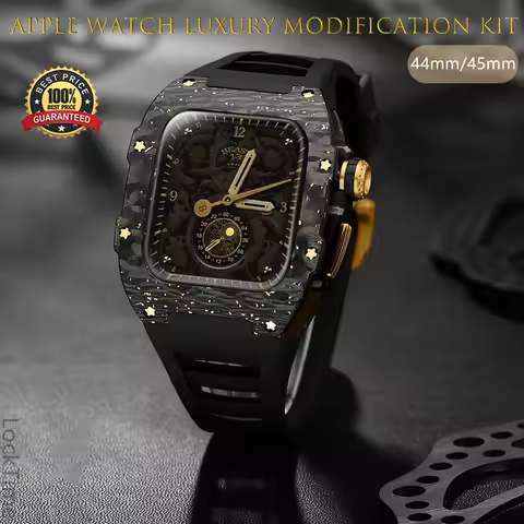Titanium Carbon Fiber Apple Watch Deluxe Retrofit Kit For Apple Watch Module S9 8 7 6 5 4 SE45mm 44m