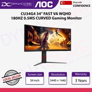 AOC CU34G4 34" FAST VA WQHD 180HZ 0.5MS CURVED Gaming Monitor - 1500R, Adaptive Sync, HDR10
