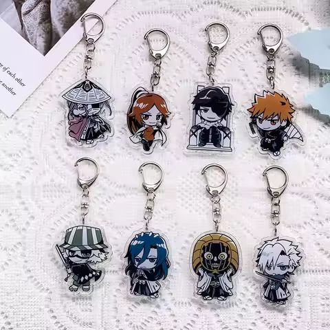 1/19PCS Anime Characters BLEACH Acrylic Keychain Accessories Funny Keyrings Friends Gifts Cartoon  B