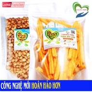 Combo 2 Túi: Đậu Phộng Rang Muối 500GR và Túi ZIP Bánh Thập Cẩm Tứ Quý: Khoai Tây Phô Mai Que Vỏ Sò