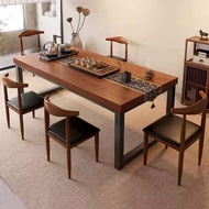 [48H Shipping] Tea table and chair set, one table and five chairs, new Chinese style, simple large t