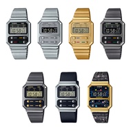 Casio Standard นาฬิกาข้อมือผู้หญิง สายสแตนเลส รุ่น A100,A100WE,A100WEG,A100WEGG,A100WEL,A100WEPC (A100WE-1A,A100WE-7B,A100WEG-9A,A100WEGG-1A,A100WEGG-1A2,A100WEL-1A,A100WEPC-1B)