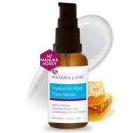 Hyaluronic Acid Serum for Face and Neck with Collagen, Manuka Honey & Chamomile Flower Extract | Pla