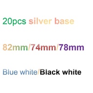 20X Silver Base 82mm 74mm 78mm Blue White Black White Auto Car badge Emblem High Quality Wholesale