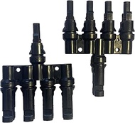 KRXNY Solar Panel PV 1 to 4 T Branch Connectors PV Cable Coupler Combiner Connector Splitter Adapter
