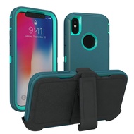 Defender Case for Iphone XR X XS Max 11 Pro Max Hybrid PC With Silicone 3 in 1 Shockproof Defend Cov