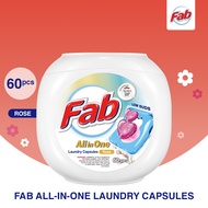Fab All-in-One Laundry Capsules Rose (60pcs)