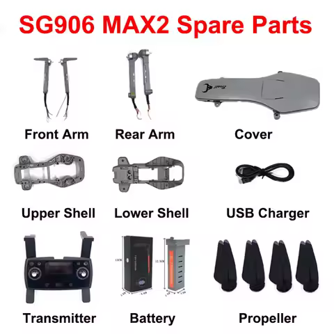 SG906 MAX2 Beast 3E RC Drone Spare Parts Gyro Frame Lower Upper Shell Cover Receiver Board GPS Prope