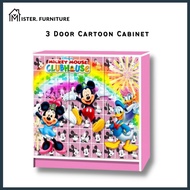 MF MICKEY CLUB HOUSE 3 Door Wardrobe Children Wardrobe Kids Wardrobe Cloth Storage Almari Kanak Kanak Almari Baju Budak