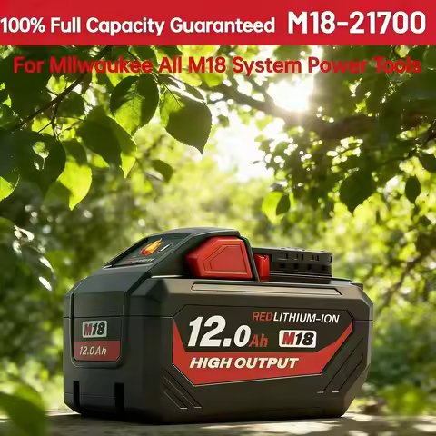 For Milwaukee M18 battery，M18B5 5AH，6AH 8AH 12AH，M12-18FC Charger，For Milwaukee M18 18V 4811-1850 18