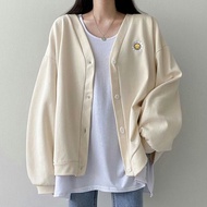 Embroidery Cardigan Outer Women | Daisy flower Cardigan Embroidery Oversize Korean Style Cardigan Wo