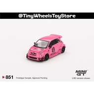 Mini GT 851 Abarth 595 LB Works x Abas Works Pink MGT00851