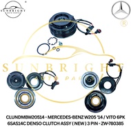 MERCEDES-BENZ W205 '14 / VITO 6PK 6SAS14C DENSO CLUTCH ASSY ( NEW ) 3 PIN - ZW-780385