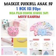 (0_0) duckbill 1 box isi 50 - masker duckbill anak masker anak 3ply