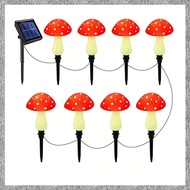 (BIGY) Solar Mushroom Fairy Lights Outdoor Garden Pathway Decoration Mushroom Shape IP65 Lamp for Fe
