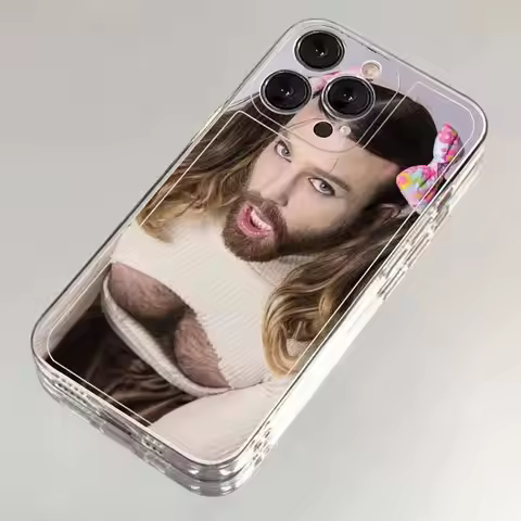 Cartoon Spoof Bearded Man Loli Outfit Phone Case For iPhone 17 16 15 11 12 14 13 Pro Max Mini XS 17E