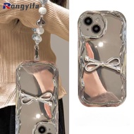 Luxury Silver Bow Phone For OPPO A98 A1 A57 A77 A31 A53 A53S A12E A3S A2 Pro A9 A5 4G 5G Realme C1 X