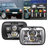 Car 5X7" 7x6 Square LED Headlight H4 Light DRL Headlamp For Jeep YJ XJ Cherokee Toyota Nissan GMC Fo