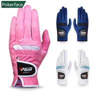 POKERFACE 1Pair Women's Golf Gloves Suede Microfiber Cloth Anti-Slip Wear-Resistant Outdoor Sports G