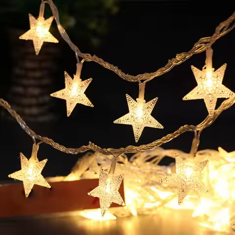 1.5m/3m/6m/10m LED Star String Lights Christmas Garland Battery USB Powered Wedding Party Curtain St