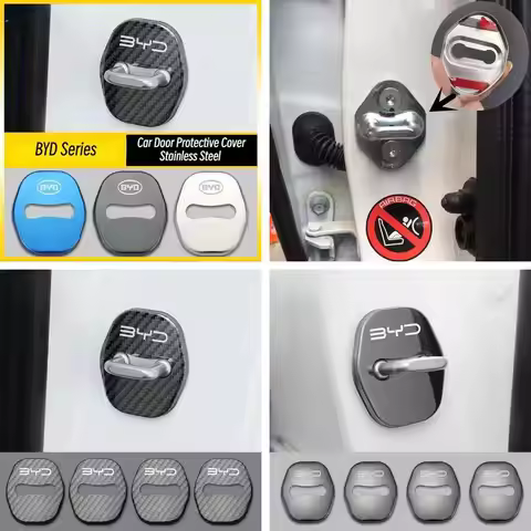 Auto 4‑Pack Stainless Steel Door Lock Buckle Protective Caps for BYD Atto3 Seal Dolphin Han Tang Son
