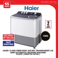 【 DELIVERY BY SELLER 】Haier 15kg Semi-Automatic Wahing Machine Twin Tub/ 洗衣机 HWM150-M186