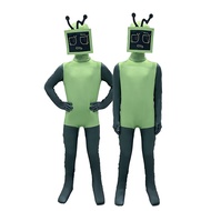Kids Robot Jumpsuit Costume with Square Head Mask Halloween Party Cosplay Outfit
