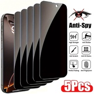 TEMU 5pcs Tempered Glass Privacy Screen Protector For Iphone 17 16 15 Pro 16e 14 13 Pro Mini 11 Xr X