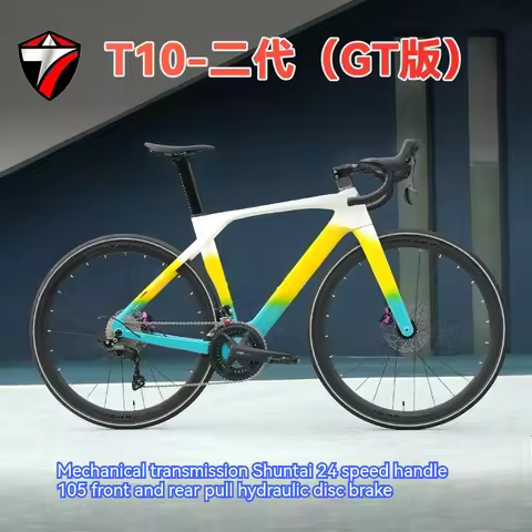 2025 TWITTER T10 Professional Full Carbon Road Bike with RS-24s Shifters SHlMAN 105 FD and RD 50mm A