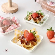 Plastic Box White Base Clear Cover KBT-158 Pack Of 10 Cake Piece 9 x 9 Cm. Height 5