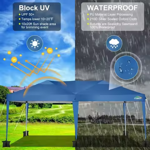 Canopy 10x20 Pop Up Canopy Tent 10x20ft Waterproof Party Tent Ez Up Canopy Tents for Parties Wedding
