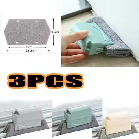 3PCS Window Groove Cleaning Cloth Kitchen Cleaning Window Cleaning Brush Windows Slot Cleaner Brush 