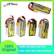 Tattu R-Line 3.0 V3 1300 1400 1550 1800 2000mAh 120C 4S 6S 14.8V Lipo Battery XT60 Plug FPV Racing D