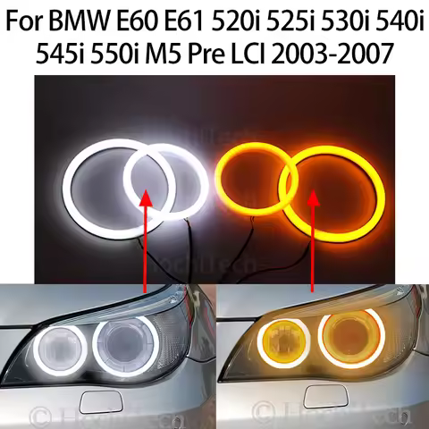 Switchback Cotton Light LED Angel Eye Dual White Amber for BMW E60 E61 520i 525i 530i 540i 545i 550i
