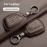 Leather Car Key Case Cover For Cadillac CT4 CT5 ATS CT6 CTS DTS XT5 Escalade ESV SRX STS XTS  XT4 28